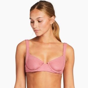 NEW! Vitamin A Ribbed Demi Underwire Top in Sunkissed Shimmer Ecorib 12/D/XL